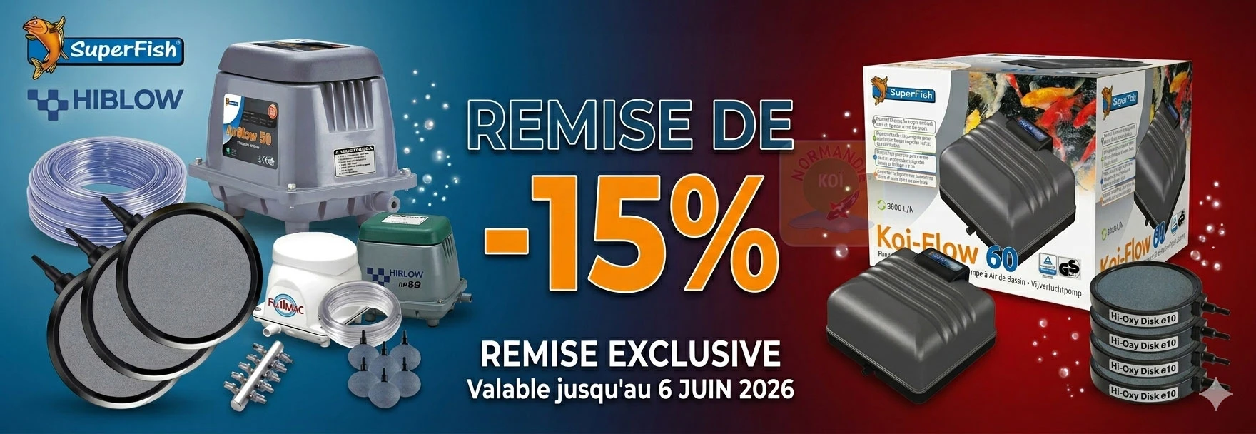 Remise sur les pompes à air de bassin