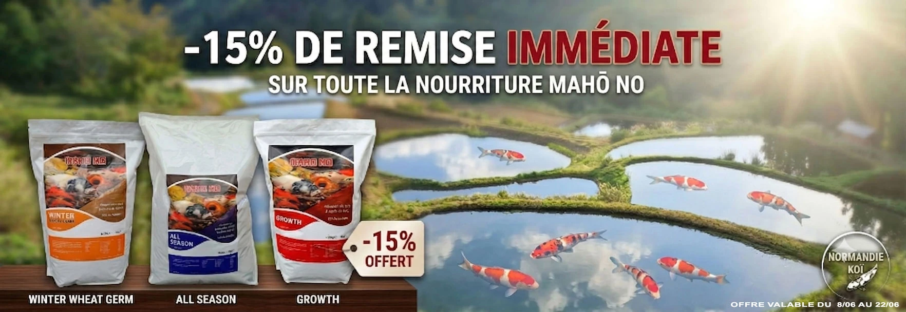 Promotion sur la nourriture pour carpe koi